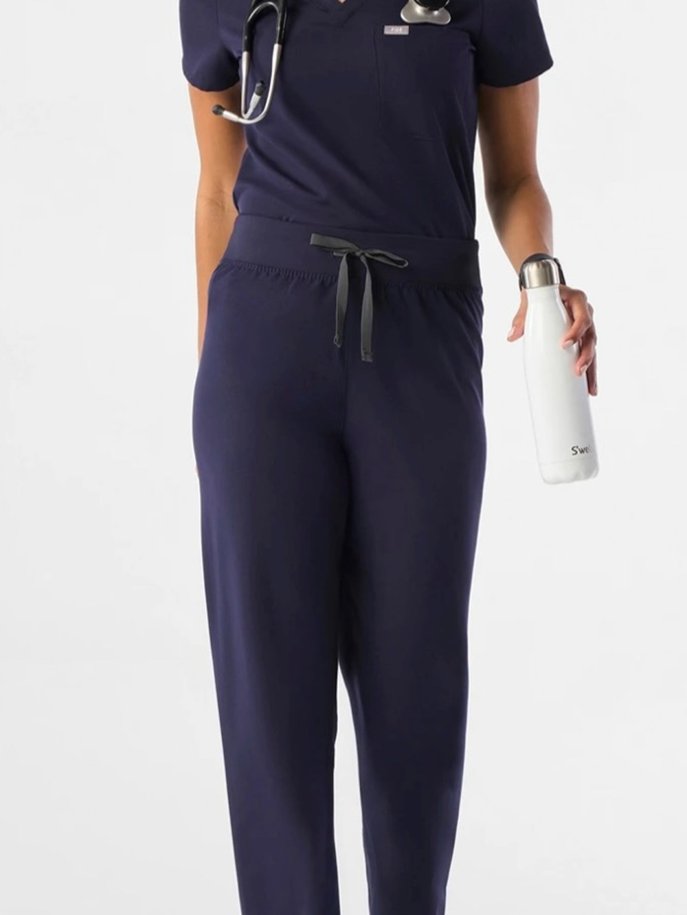 Basic Navy Drawstring Pants - Picture 7 of 7